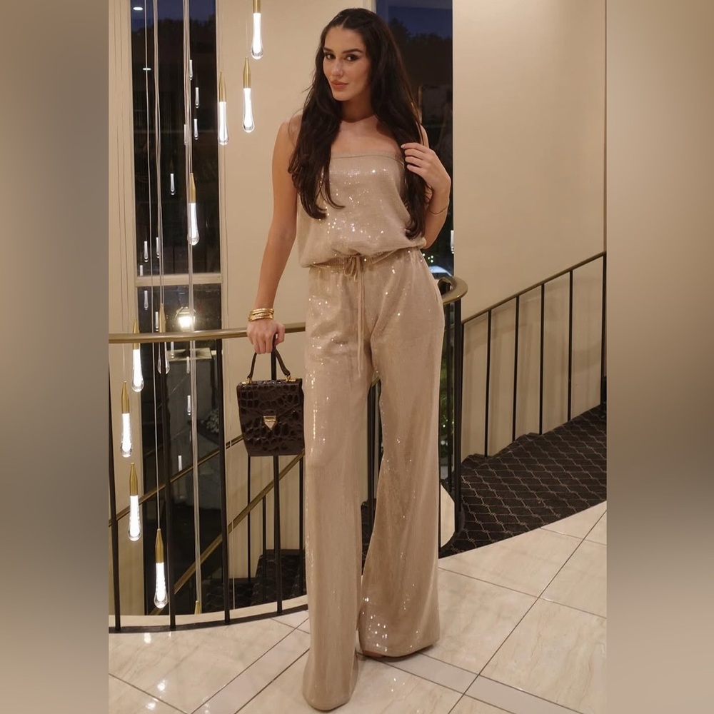 Retrofete ALLIE SEQUIN KNIT JUMPSUIT